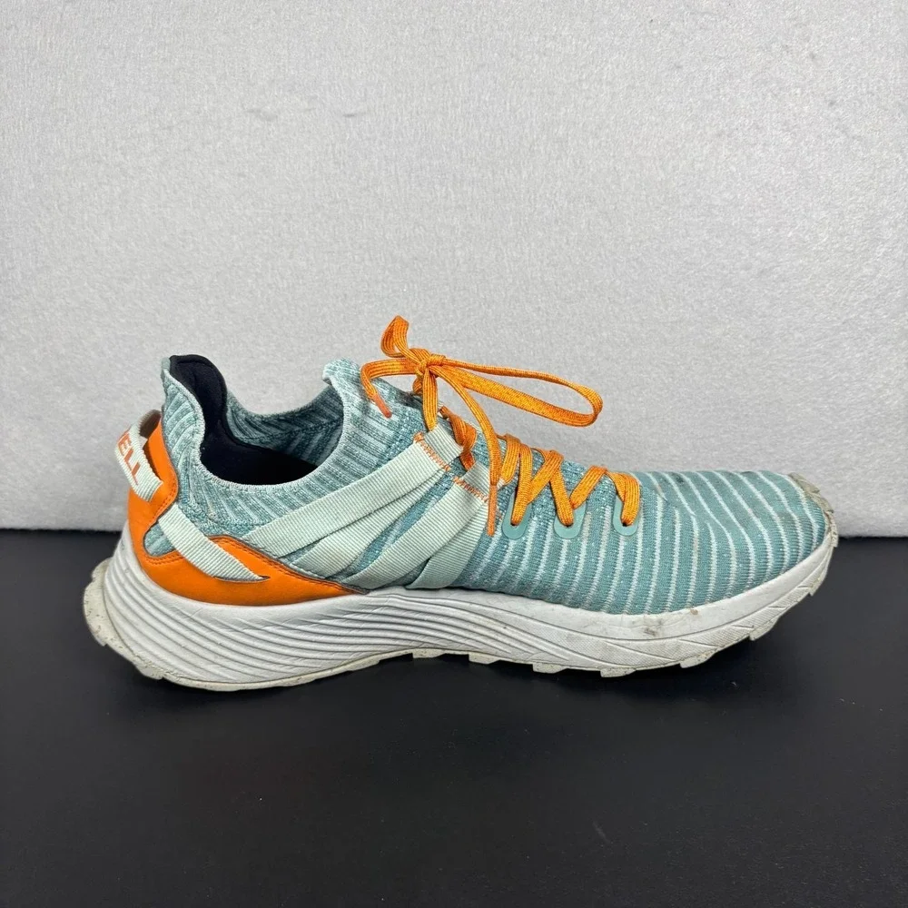 Merrell Embark Lace Mens 13 Blue Orange Trail Running Shoes Vibram Knit J067217